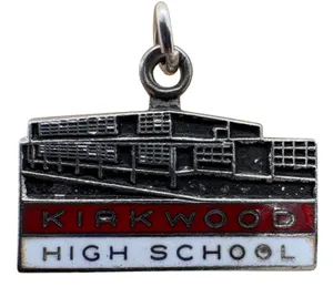 Vintage Kinney Sterling Silver‎ Kirkwood High School Enamel Charm Pendant 2.39g thumbnail 1