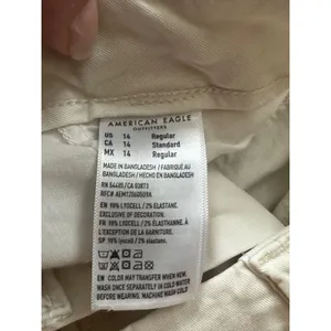 American Eagle Women Cream Wide Leg Cargo Pants Size 14 Stretch Lyocell Utility thumbnail 4