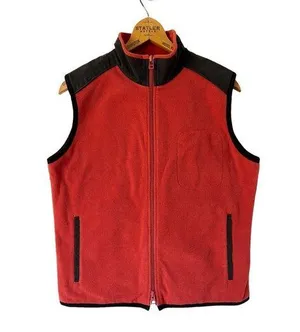 Hanna Andersson Dark Orange Fleece Full Zip Womens Vest Size Medium thumbnail 1