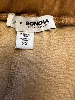 Sonoma Denise Bidot Faux Leather Straight Leg Pants In Coffee Size 2X thumbnail 2