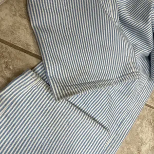 Abercrombie & Fitch 90s Relaxed High Rise Hickory Stripe Jeans Blue White 16LONG thumbnail 8