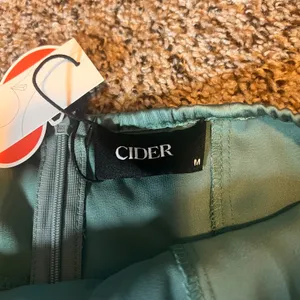 Cider‎ Strapless Mini Dress Party Cocktail Tie Front Green M thumbnail 2