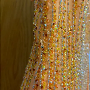 Orange Beaded Maxi Dress Size M thumbnail 6