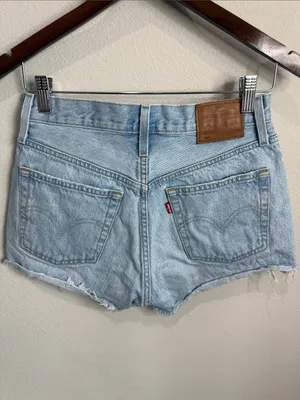 Levis 501 Light Wash Premium Short Jean Shorts 3" Inseam Size 26 thumbnail 2