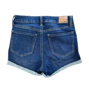 Aeropostale Womens 2 Jean Shorts High Rise Midi Cuffed Denim Dark Wash thumbnail 2
