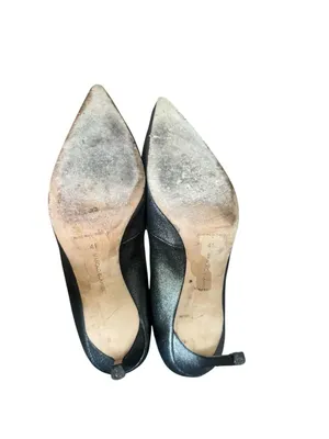 Manolo Blahnik Pumps Silver sparkly Pointed Toe Shoes 41 thumbnail 8