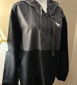 Victoria’s Secret Pink Gray and Black Hooded Windbreaker Size M/L thumbnail 2