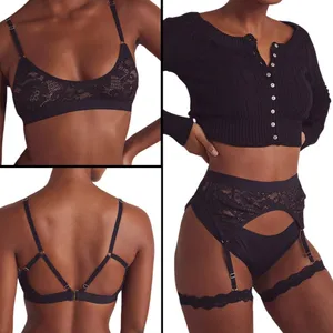 We Are HAH | Free People Convertible Bra Garter Black Lace Lingerie Small NWT thumbnail 2