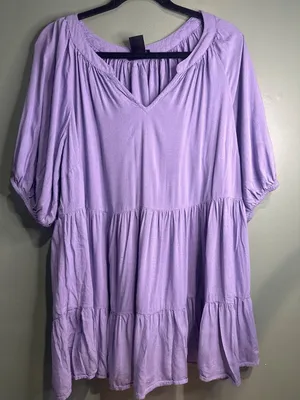 Societie+ Womens 16 Lavender Tiered Tunic Top 100% Viscose Boho Peasant thumbnail 1