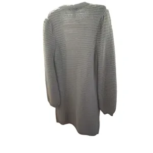 Max Studio Womens Long Open Front Cardigan Sweater‎ Light Gray Size L Pockets thumbnail 2