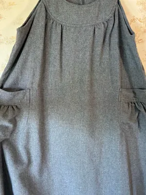 Vintage 70s 80s Miss Joni Grey Wool Blend Pinafore Jumper Dress XL XXL thumbnail 4