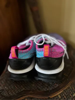 Nike Women’s Pink, Purple & Teal Knit Running Sneakers thumbnail 6
