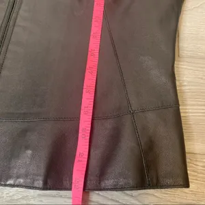 Andrew Marc leather mock neck moto jacket black sz‎ M thumbnail 6
