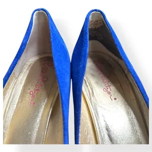 Lilly Pulitzer Womens Resort‎ Wedge Chic Heels Blue 8.5M Peep Toe Suede Preppy thumbnail 11