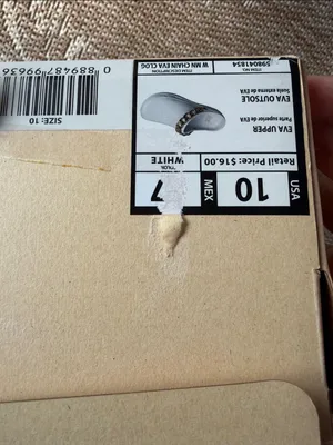 NWT in box NYC Madden White Slip-On Clog with Gold Chain thumbnail 5