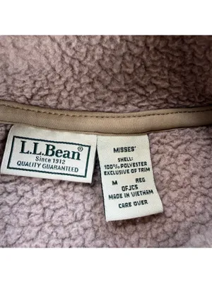 L.L.Bean Women’s Polartec Fleece Coat Tan Button Front Jacket Medium thumbnail 4