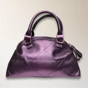Victoria's Secret Y2K Metallic Purple Quilted Satchel Handbag‎ McBling Retro Bag thumbnail 3