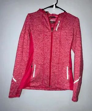 Brooks Equilibrium Thermal/Running Jacket full zip Hoodie pink Small #1100 thumbnail 1