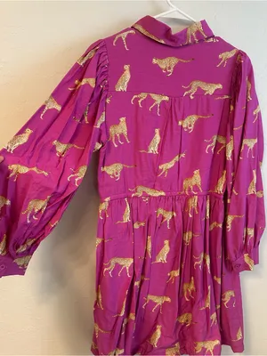 &merci Fuchsia Shirt Dress with Cheetahs thumbnail 3
