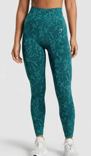 Gymshark Adapt Animal Seamless Leggings Green Medium thumbnail 1