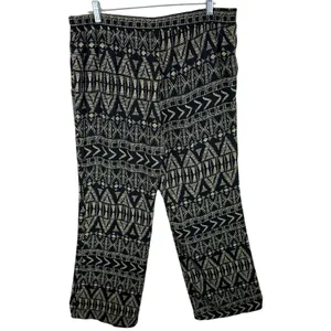 BCX Black‎ Tan Patterned Lightweight Elastic Waist Straight Leg Pants Size XL thumbnail 2