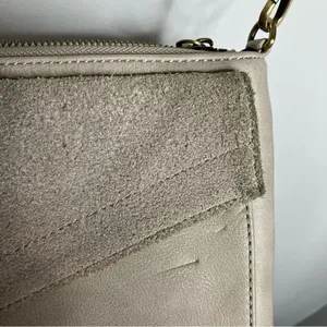 Street level faux Suede crossbody‎ purse gray thumbnail 6