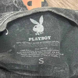 Playboy Acid Wash Graphic T-Shirt Gray Pink Bunny Logo Short Sleeve Small Grunge thumbnail 6