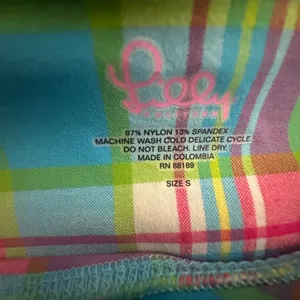 Lilly Pulitzer Madras Plaid‎ Micro Mini Skirt Stretch Size Small Pull On Preppy thumbnail 4