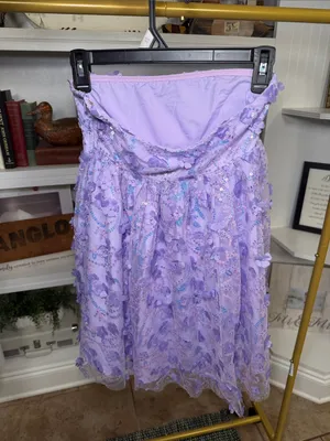 Beginning Boutique Lavender Sequin Appliqué Strapless Dress thumbnail 2