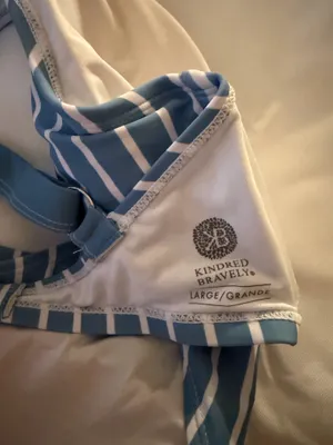 Kindred Bravely maternity bikini Blue Stripe Women's Swim Top thumbnail 5