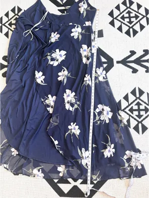 Lulus All Mine Navy Blue Floral Print High-Low Wrap Maxi Dress Large thumbnail 10