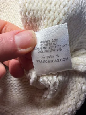 Harper Heritage cream chenille knit cottagecore sweater embroidered flowers sleeve medium. thumbnail 7
