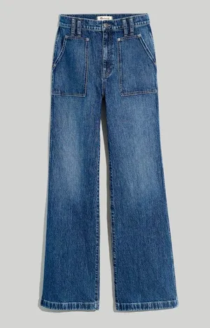 Madewell 11" High-Rise Flare Jeans in Whitethorn Wash: Workwear Edition 31 thumbnail 10