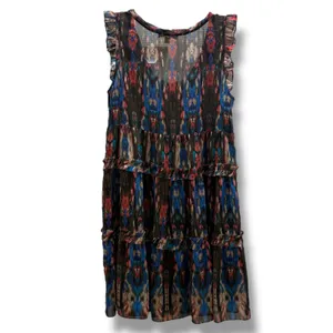Anthropologie Lili's Closet Sibylline Ikat Tiered Ruffle Dress Womens Small Boho thumbnail 8