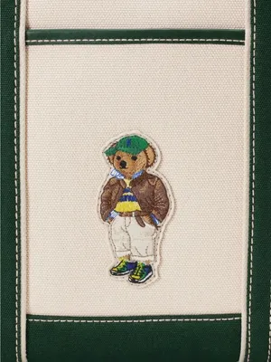Polo Ralph Lauren Fall Bear Tote in Ecru & Juniper Womens Bag thumbnail 4