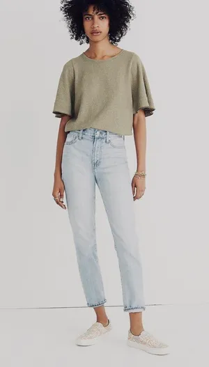 Madewell Texture & Thread Flutter-Sleeve Top Size M thumbnail 2
