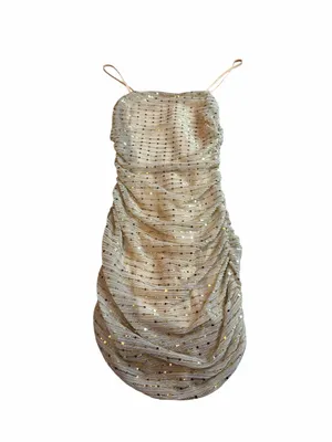 SUPERDOWN ruched naya mini dress in gold thumbnail 2
