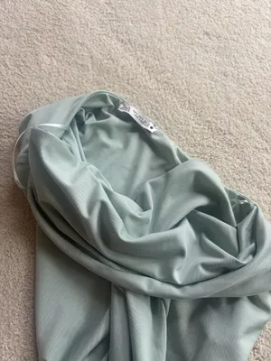 ZARA Sage Green One Shoulder Bodysuit Button Closure thumbnail 4
