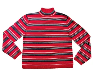 Pendleton Vintage Mock Neck Striped Sweater Women's Size M Red Black thumbnail 1