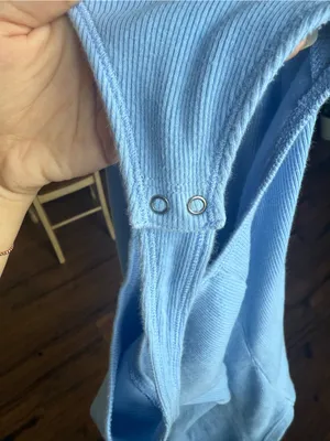 Abercrombie and Fitch Light Blue Polo-Style One Piece Bodysuit thumbnail 3