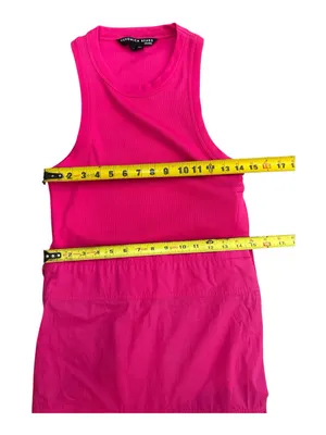 Veronica Beard AUSTYN Lg DkPink Tiered Pima Cotton Sleeveless Midi Dtess Sz S thumbnail 14