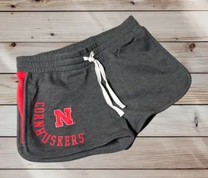 NEW Nebraska Cornhuskers Shorts‎ Womens S Gray Captivating Comfy Lounge Fleece thumbnail 1