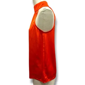 383 Express | NWOT Orange Satin Mock Neck Halter Top (size XS) thumbnail 5