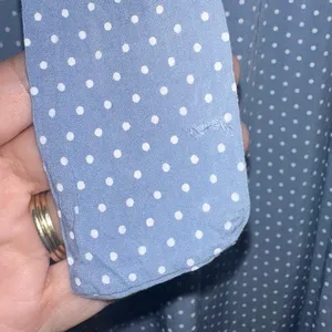 Nina Kendosa Paris‎ Blue Polka Dot Wrap Skirt Medium Ruffle Midi French Style thumbnail 7