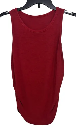 Women’s Red Sleeveless Ribbed Tank Top thumbnail 1