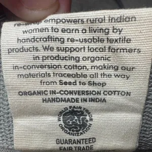 Source Unknown Barnes & Noble Organic Cotton Tote Bag NWT Book Tote Re-Use Fair Trade Gray thumbnail 4