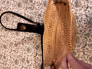 Zara Tan Woven Crossbody with Black Strap thumbnail 3