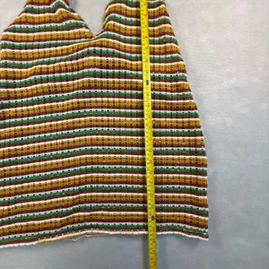 Wild Fable Striped Crochet Halter Top Brown Green Mustard Pink Large Boho thumbnail 7