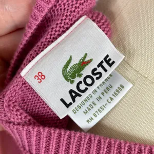 Lacoste Pink V-Neck Knit Sweater, Size 38 (Medium) thumbnail 7