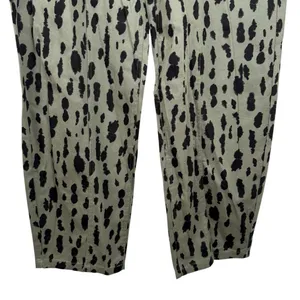 NWT Scoop Seamed Denim Barrel Jeans Wide Leg High Rise Leopard Print Olive SZ 6 thumbnail 7
